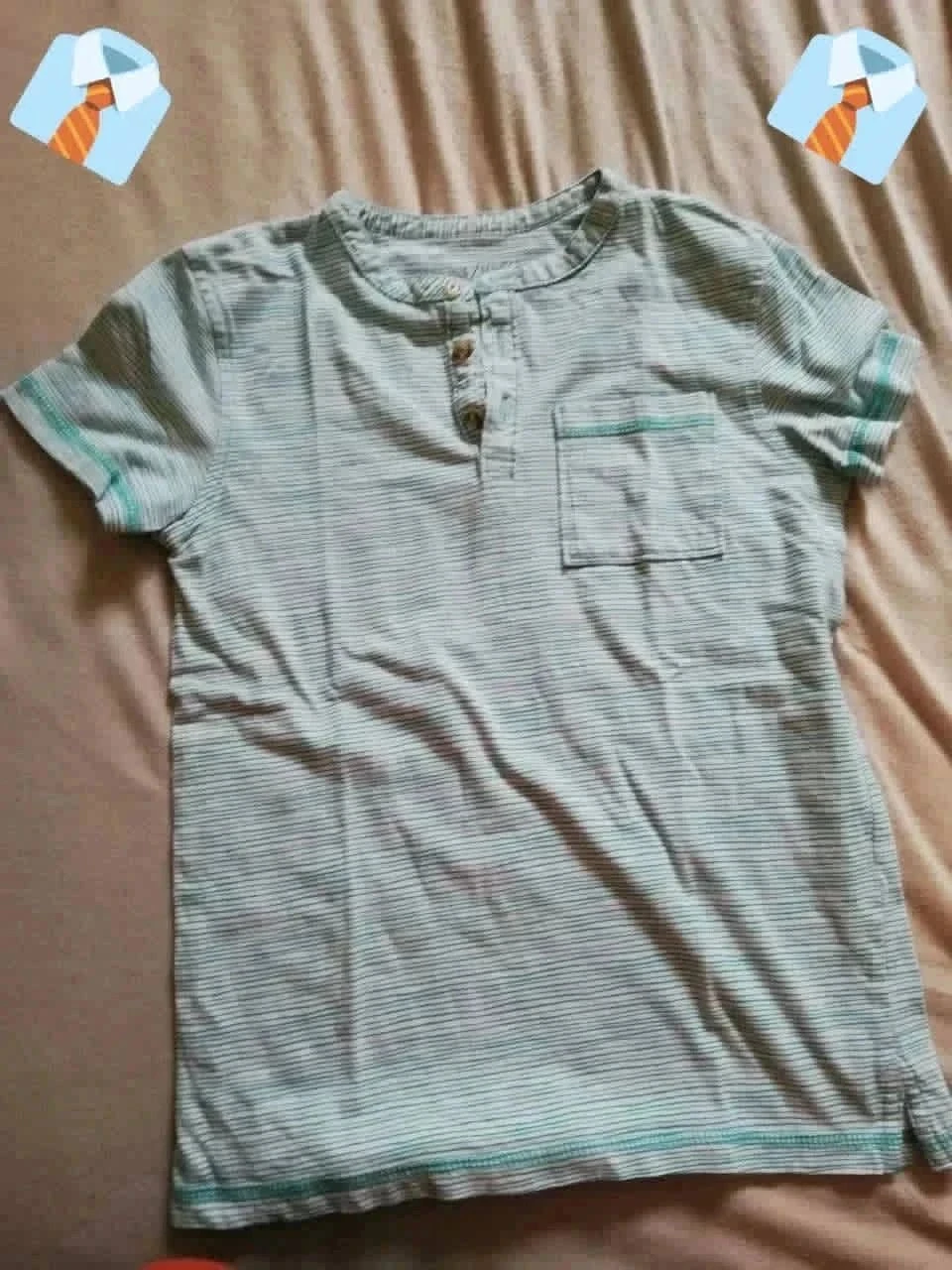 In Extenso T-shirt garçon 10 ans (140 cm) Bon état - rayures bleu ciel casual te